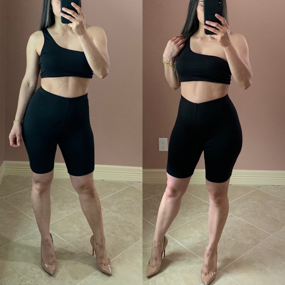 RENEE Crop Top with Biker Shorts Set